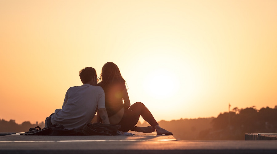 Couple Watching the Sunset - Online Dating