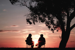 Couple at Sunset - Date in a Small Town